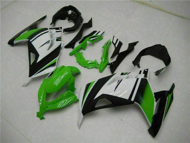 Blanc Vert Noir Carénage Moto Kawasaki Ninja 300 EX300R 2013-2024