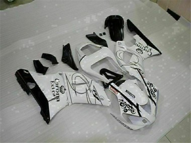 Blanc Noir Corona Extra Carénage Moto Yamaha YZF R1 2000-2001 Pas Chère