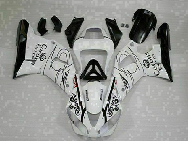 Blanc Noir Corona Extra Carénage Moto Yamaha YZF R1 2000-2001