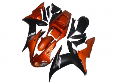 Orange Noir Mat Carénage Moto Yamaha YZF R1 2002-2003 Pas Chère