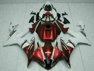 Blanc Rouge Jaune Motul 46 Carénage Moto Yamaha YZF R1 2004-2006 Pas Chère