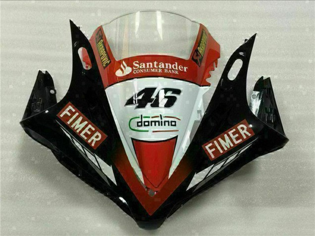 Rouge Blanc Noir Fimer Santander 46 Carénage Moto Yamaha YZF R1 2007-2008