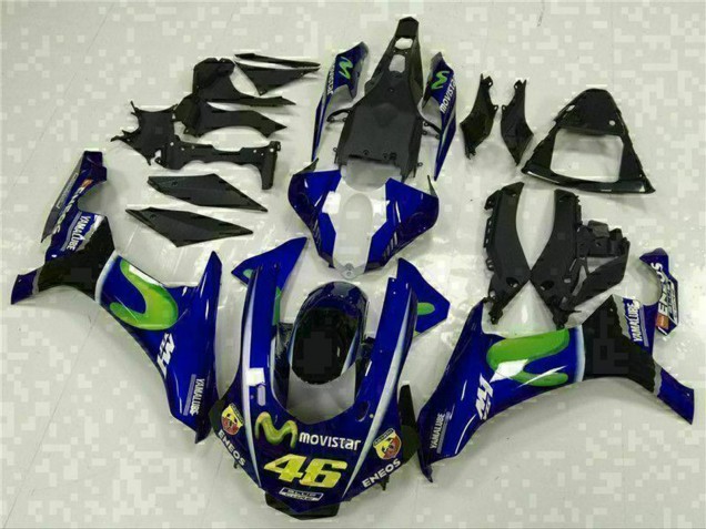 Bleu Argent Noir Vert MoviStar Carénage Moto Yamaha YZF R1 2015-2019
