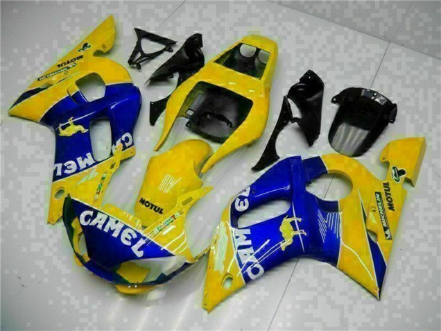 Jaune Bleu Blanc Chameau Motul Carénage Moto Yamaha YZF R6 1998-2002