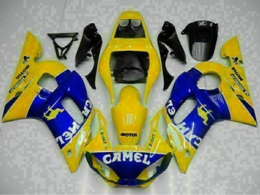 Jaune Bleu Blanc Chameau Motul Carénage Moto Yamaha YZF R6 1998-2002 Pas Chère