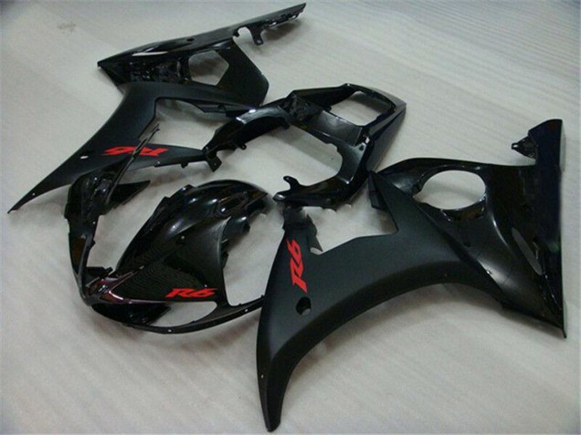 Noir Brillant Noir Mat Rouge Décalque Carénage Moto Yamaha YZF R6 2003-2004