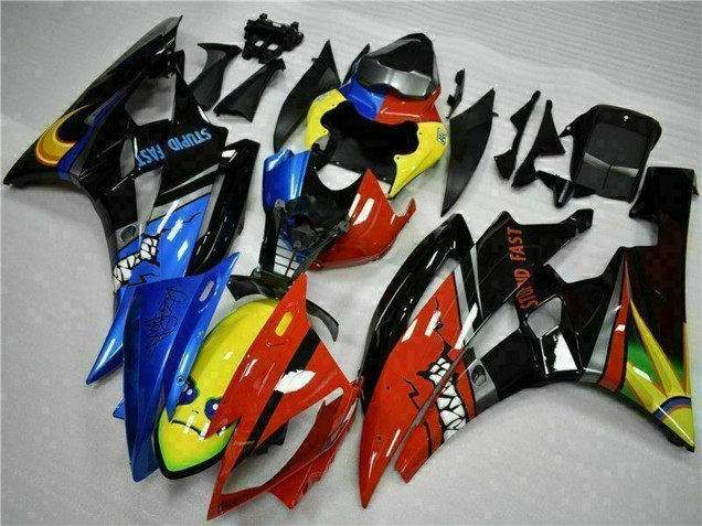 Jaune Bleu Rouge Noir Brillant Requin Carénage Moto Yamaha YZF R6 2006-2007
