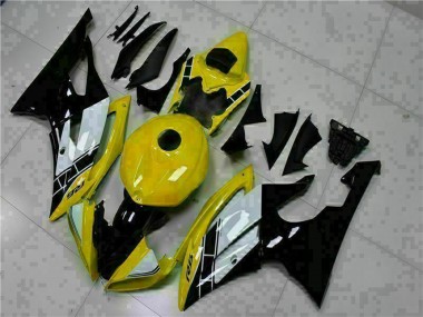 Jaune Blanc Noir Brillant Carénage Moto Yamaha YZF R6 2008-2016 Pas Chère