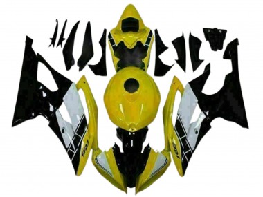 Jaune Blanc Noir Brillant Carénage Moto Yamaha YZF R6 2008-2016 Pas Chère