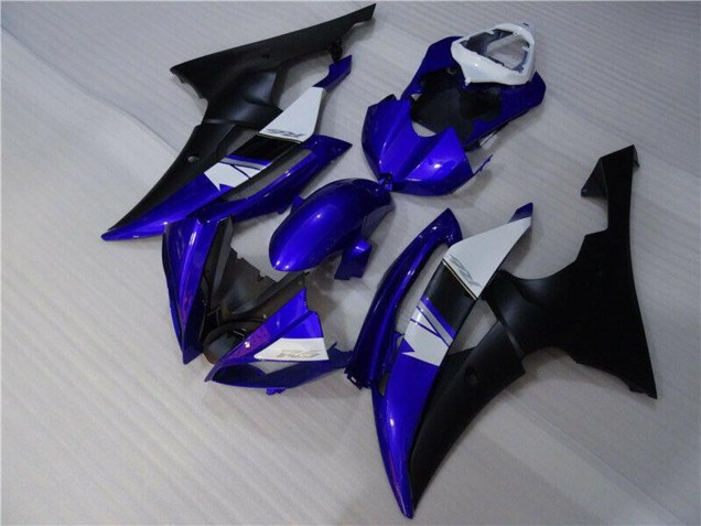 Blanc Bleu Noir Mat Carénage Moto Yamaha YZF R6 2008-2016