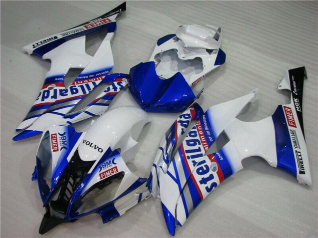 Blanc Bleu Rouge Sterilgarda Volvo Fimer Yamalube Carénage Moto Yamaha YZF R6 2008-2016