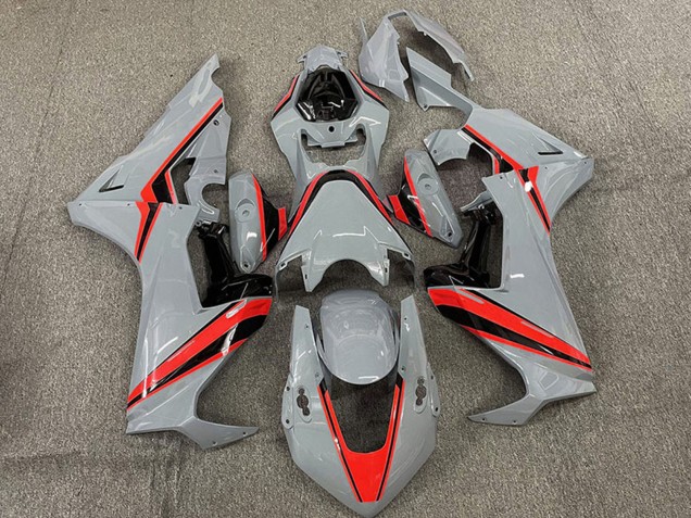 Nardo Gris Rouge Bande Carénage Moto Honda CBR1000RR 2017-2023