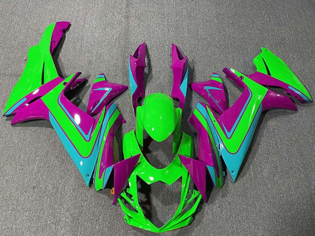 Vert Magenta Bleu Clair Carénage Moto Suzuki GSXR 600 / GSXR 750 2011-2024