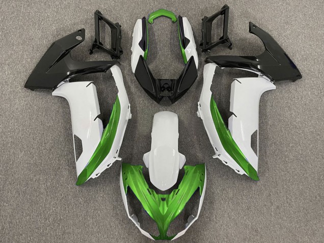 Blanc Vert Noir Mat Carénage Moto Kawasaki Ninja 650R 2009-2011