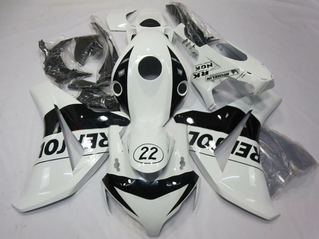 Blanc Noir Brillant Repsol 22 Carénage Moto Honda CBR1000RR 2008-2011