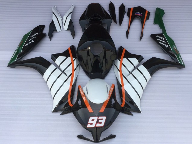 Blanc Orange Noir Brillant Baracuda 93 Carénage Moto Honda CBR1000RR 2012-2016
