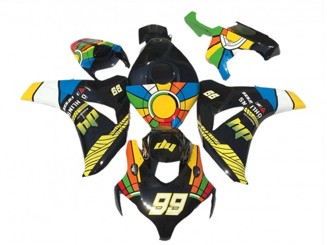 Bleu Jaune Vert Rouge Noir Roue Chromatique 99 Carénage Moto Honda CBR1000RR 2008-2011