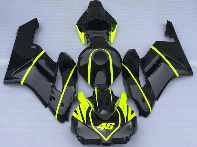 Noir Brillant Haute Visibilité Jaune 46 Carénage Moto Honda CBR1000RR 2004-2005