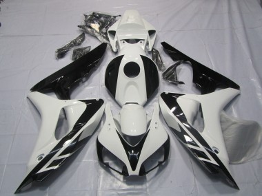 Blanc Noir Brillant OEM Style No Décalque Carénage Moto Honda CBR1000RR 2006-2007 Pas Chère