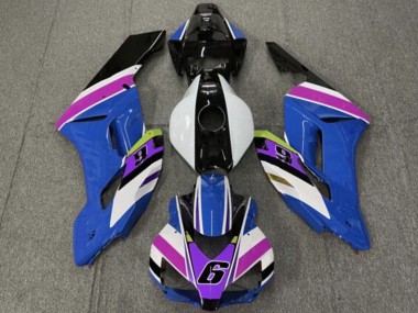 Blanc Bleu Violet Jaune Noir Brillant 6 Carénage Moto Honda CBR1000RR 2004-2005 Pas Chère