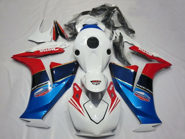 Blanc Rouge Bleu Motul Carénage Moto Honda CBR1000RR 2012-2016