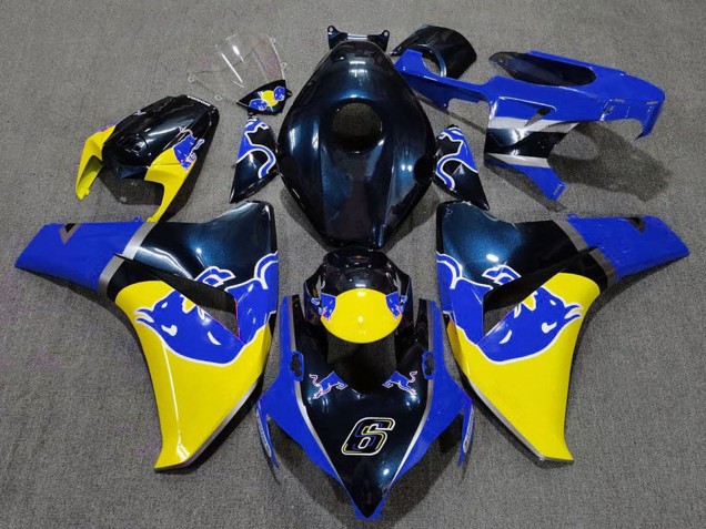 Bleu Foncé Jaune Red Bull Carénages Moto Honda CBR1000RR 2008-2011