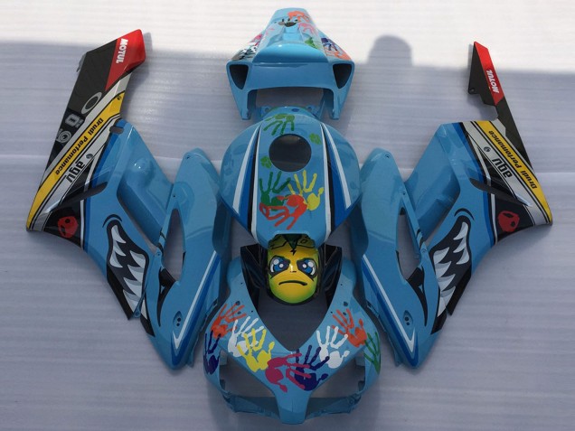 Bleu Jaune Noir Rouge Requin Carénage Moto Honda CBR1000RR 2004-2005
