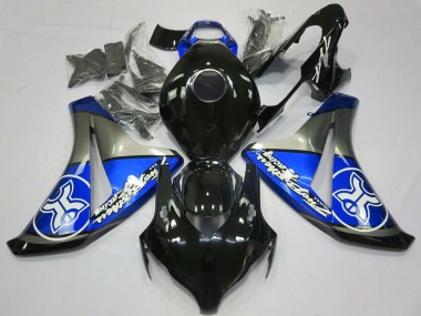 Bleu Gris Noir Brillant Carénage Moto Honda CBR1000RR 2008-2011 Pas Chère