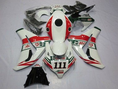 Blanc Rouge Vert Castrol 111 Carénage Moto Honda CBR1000RR 2008-2011 Pas Chère