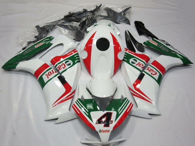 Blanc Rouge Vert Castrol 4 Carénage Moto Honda CBR1000RR 2012-2016