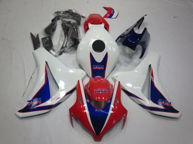 Blanc Rouge Bleu HRC Style Carénage Moto Honda CBR1000RR 2008-2011