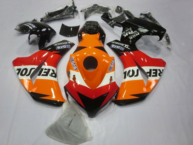 Orange Blanc Rouge Noir Brillant Repsol Kits Carénages Moto ABS Honda CBR1000RR 2008-2011