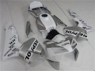 Blanc Argent Noir Repsol Carénages Moto Honda CBR600RR 2003-2004 Pas Chère