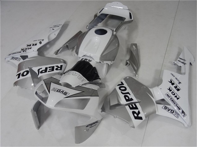 Blanc Argent Noir Repsol Carénages Moto Honda CBR600RR 2003-2004