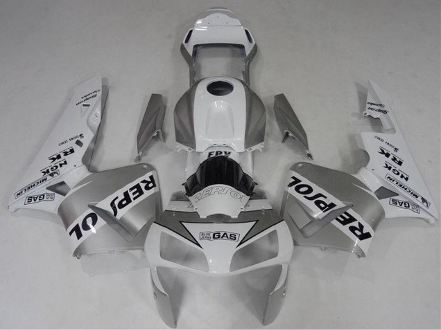 Blanc Argent Noir Repsol Carénages Moto Honda CBR600RR 2003-2004
