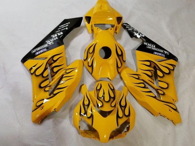 Jaune Noir Flamme Carénage Moto Honda CBR1000RR 2012-2016