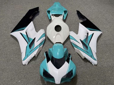 Blanc Cyan Bleu Noir Brillant Carénage Moto Honda CBR1000RR 2004-2005 Pas Chère