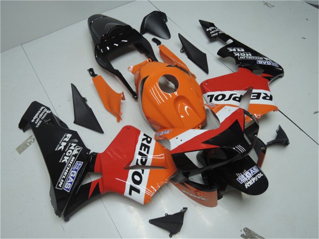 Orange Blanc Rouge Noir Brillant Repsol Kits Carénages Moto Honda CBR600RR 2003-2004