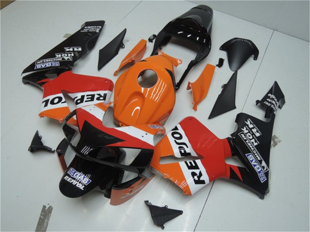 Orange Blanc Rouge Noir Brillant Repsol Kits Carénages Moto Honda CBR600RR 2003-2004