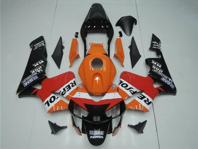 Orange Blanc Rouge Noir Brillant Repsol Kits Carénages Moto Honda CBR600RR 2003-2004