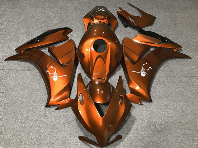 Orange Foncé Noir Brillant Carénage Moto Honda CBR1000RR 2012-2016