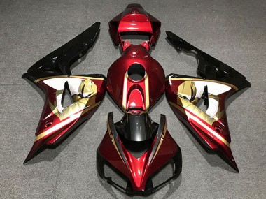 Rouge Blanc Or Noir Brillant Carénage Moto Honda CBR1000RR 2006-2007 Pas Chère
