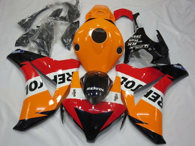 Orange Blanc Rouge Noir Brillant Repsol Kits Carénages Moto Honda CBR1000RR 2008-2011
