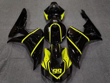 Noir Brillant Haute Visibilité Jaune 99 Carénages Moto Honda CBR1000RR 2006-2007 Pas Chère