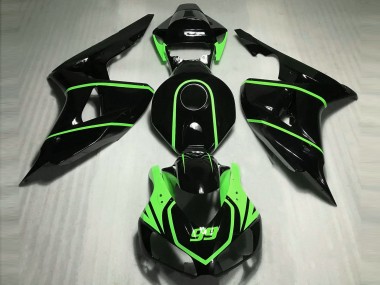 Noir Brillant Haute Visibilité Vert Carénage Moto Honda CBR1000RR 2006-2007 Pas Chère