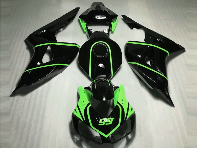 Noir Brillant Haute Visibilité Vert Carénage Moto Honda CBR1000RR 2006-2007