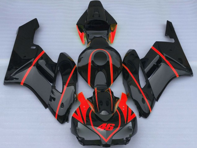 Noir Brillant Rouge Carénage Moto Honda CBR1000RR 2004-2005