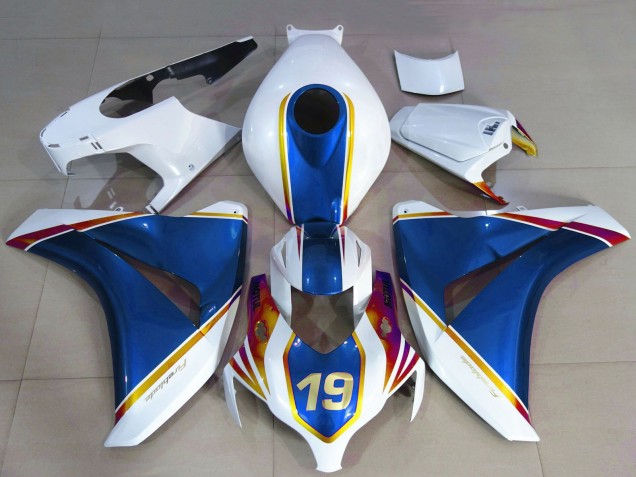 Blanc Bleu Jaune Rouge 19 Carénage Moto Honda CBR1000RR 2008-2011