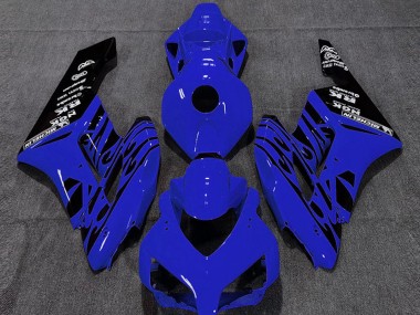Bleu Noir Brillant Flamme Carénage Moto Honda CBR1000RR 2004-2005 Pas Chère