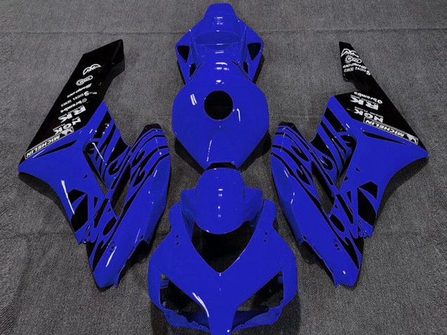 Bleu Noir Brillant Flamme Carénage Moto Honda CBR1000RR 2004-2005